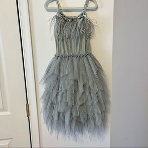 🔥 3/$30- Gray Ruffle embellished dress- pageants, photoshoots, parties